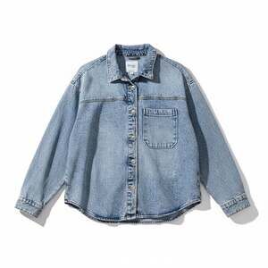 kensie jeans Luxe Oversized Acid Wash Denim Shirt Jacket Large